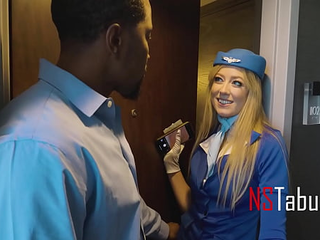 Blonde Air Hostess Fucks Random Black Dude In A Motel