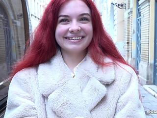 German Scout Cute Small Redhead Girl Miss Olivia 18 I Pickup Rough Casting Fuck