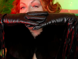 Long Leather Black Gloves Fetish Video From Pin Up Goddess