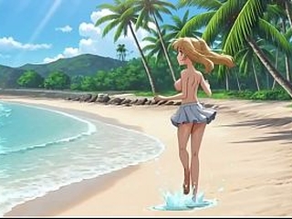 Beach Blonde Blowout: Elsa'_s Sandy Suck and Fuck Fest AI Generated